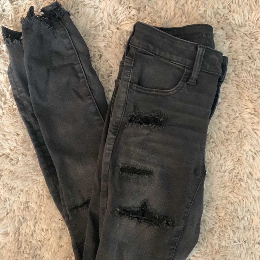 American Eagle Black Ripped Jeans